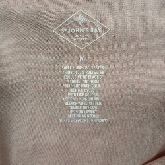 St. John's Bay Women's‎ M Boho Peasant Blouse Red Blue Print Sheer Lined - Picture 3 of 5